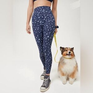 Aerie Offline Blue Leopard 7/8 Leggings | Hi-rise